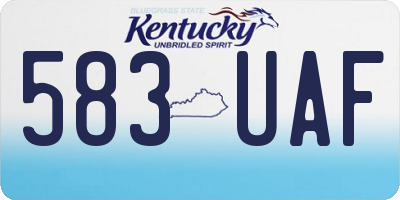 KY license plate 583UAF