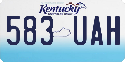 KY license plate 583UAH
