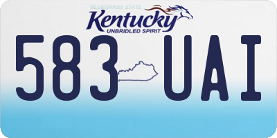 KY license plate 583UAI