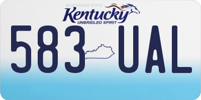 KY license plate 583UAL