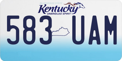 KY license plate 583UAM