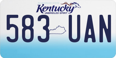 KY license plate 583UAN