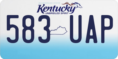 KY license plate 583UAP