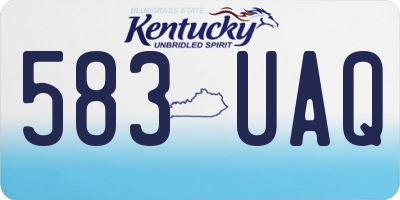 KY license plate 583UAQ