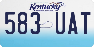 KY license plate 583UAT