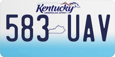 KY license plate 583UAV