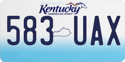 KY license plate 583UAX