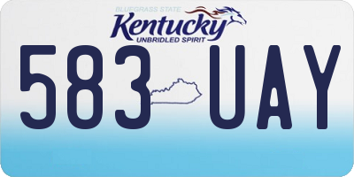 KY license plate 583UAY