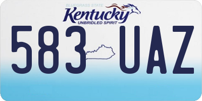 KY license plate 583UAZ