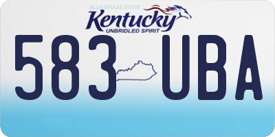 KY license plate 583UBA