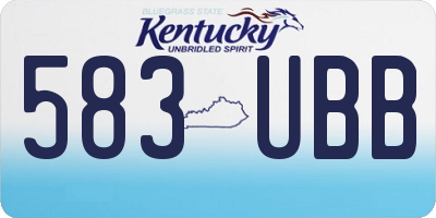 KY license plate 583UBB