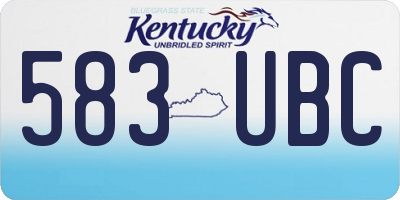 KY license plate 583UBC