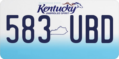 KY license plate 583UBD