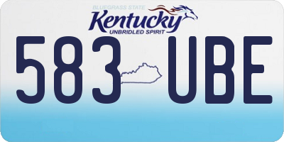 KY license plate 583UBE