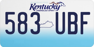 KY license plate 583UBF