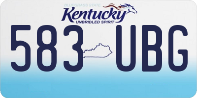 KY license plate 583UBG
