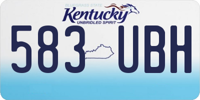KY license plate 583UBH