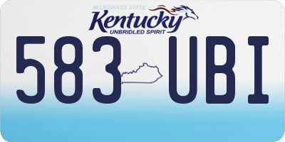 KY license plate 583UBI