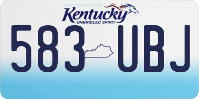 KY license plate 583UBJ