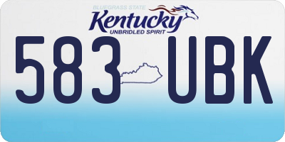 KY license plate 583UBK