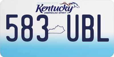 KY license plate 583UBL