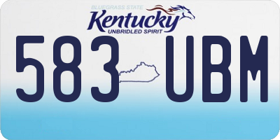 KY license plate 583UBM
