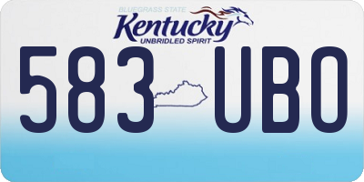 KY license plate 583UBO