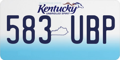 KY license plate 583UBP