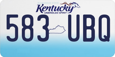 KY license plate 583UBQ