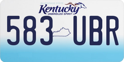 KY license plate 583UBR