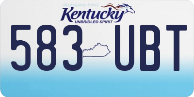 KY license plate 583UBT