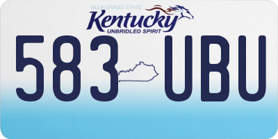 KY license plate 583UBU