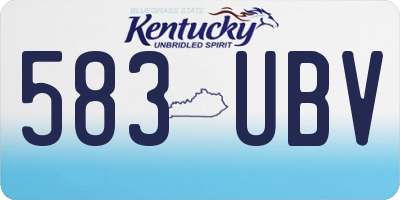 KY license plate 583UBV