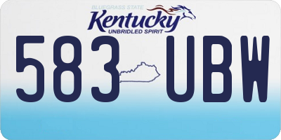KY license plate 583UBW