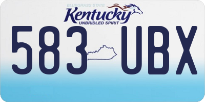 KY license plate 583UBX