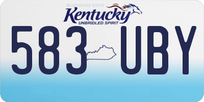 KY license plate 583UBY