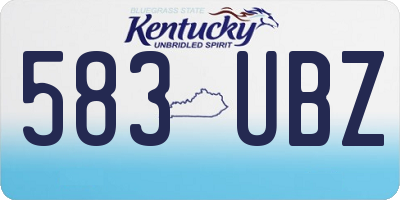 KY license plate 583UBZ