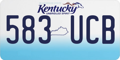 KY license plate 583UCB