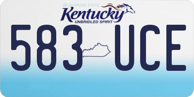 KY license plate 583UCE