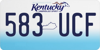 KY license plate 583UCF
