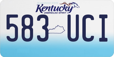 KY license plate 583UCI