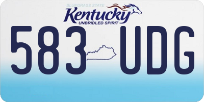 KY license plate 583UDG
