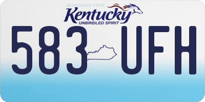 KY license plate 583UFH