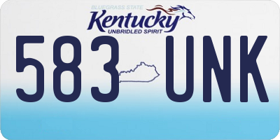 KY license plate 583UNK