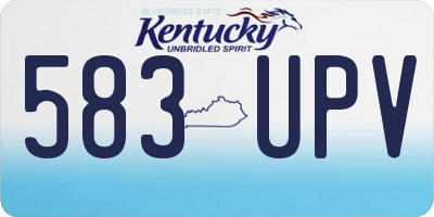 KY license plate 583UPV