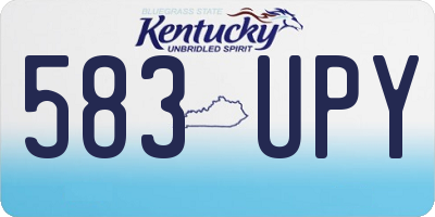 KY license plate 583UPY