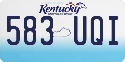 KY license plate 583UQI