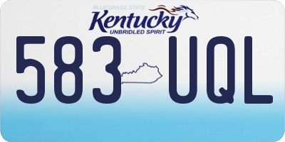 KY license plate 583UQL