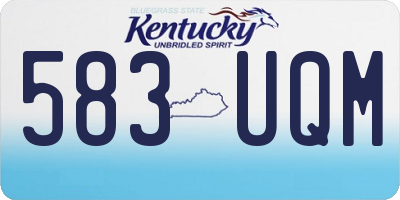 KY license plate 583UQM