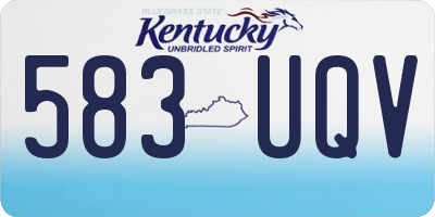 KY license plate 583UQV